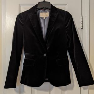 Banana Republic Black Velvet Blazer Jacket 0P